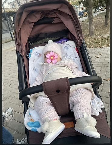 Коляскалар: Балдар арабасы, Башка бренд, түсү - Күрөң, Колдонулган, Өзү алып кетүү — 2