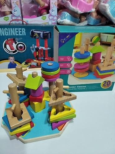 деревянные игрушки: Жыгач оюнчуктар Джанго Форма фигуры для развития ребенка Адрес Ош — 7