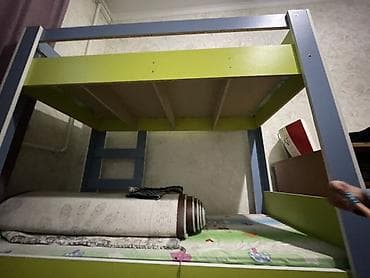 детскую кровать: Двухъярусная детская кровать, ЛДСП, цвет - Голубой — 4