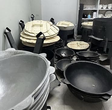 Промышленные казаны с печами под дрова - Комплект: массивный казан +