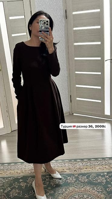 платья бишкек вечерние: Платье миди из Турции. - Цвет: темно‑шоколадный. - Фасон — 1