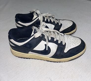 dunk: Кроссовки Nike Dunk Low, двухцветные (тёмно‑синий/белый). - Силуэт — 2