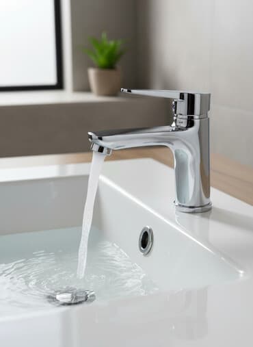 смисители: Смеситель для раковины однорычажного типа с корпусом из металла — 1