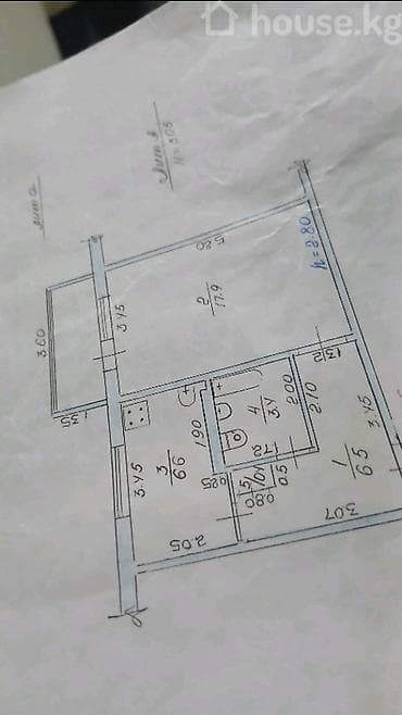 5: 1 комната, 45 м², 12 мкр 104 серия, 4 этаж — 2