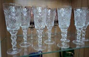 Декор и интерьер: Продаётся хрустальные фужеры!!!! Винтаж!!!! Ссср!!!! Сервантное — 6