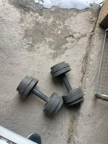 обрезиненные блины для гантелей: Разборные гантели (пара) Каждый по 10кг - Классическая цилиндрическая — 1