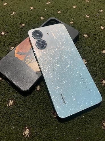 наушники ми: Redmi, Redmi Note 13, Б/у, цвет - Голубой, 2 SIM — 2