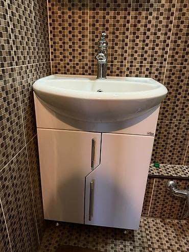 мебель горька: Тумба для ванны, С раковиной, цвет - Белый — 1