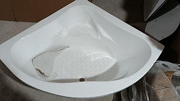 Поддоны для душа: Угловой поддон для душа, акриловый, треугольной формы с округлой — 2