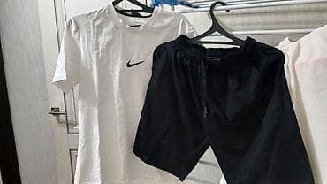 купить комуфляж: Мужской спортивный костюм, L, Nike, Новый, цвет - Белый, Бесплатная доставка — 2