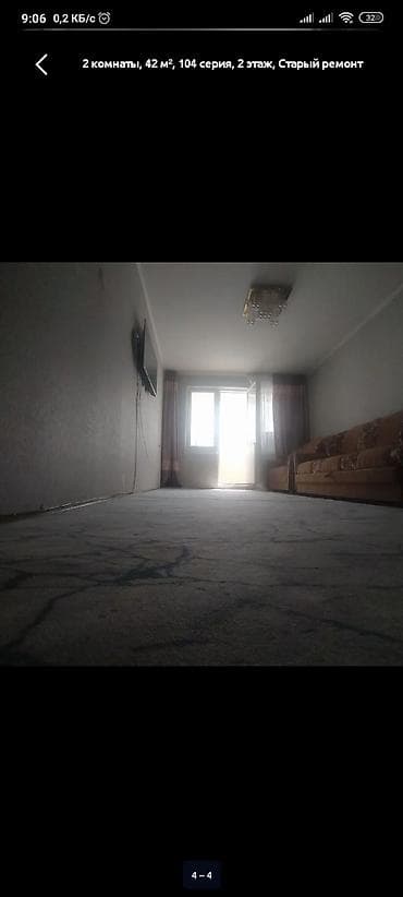 2 бөлмө, 42 м², 104-серия, 2 кабат, Косметикалык оңдоо — 3
