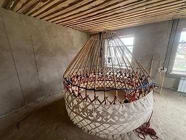 Боз үй: Боз үйлөр сатылат, Каркасы Жыгач, 40 баш, Диаметри: 3.5 метр — 4