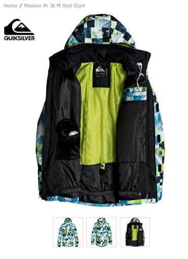 Зимний спорт: Куртка, Quiksilver, Новый, С утеплителем, Удлинённая куртка, Вентиляционные клапаны, Внутренние и внешние карманы — 2