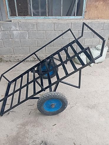 Садовые инструменты и инвентарь: Садово-строительная тачка и тележка, Стальная, Двухколесная, Новый — 4