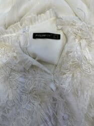 белое платье для беременных: Платье макси в молочно-белом цвете с кружевным верхом и плиссированной — 4