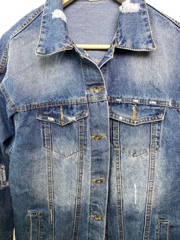 корейские капсулы для похудения день и ночь: Длинная джинсовая куртка (oversize) - Материал: плотный деним — 3