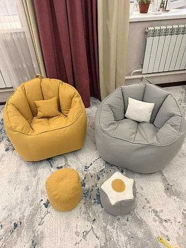 мягкий кресло мешок: Бинбэг, Новый, Самовывоз, Платная доставка, цвет - Серый — 1