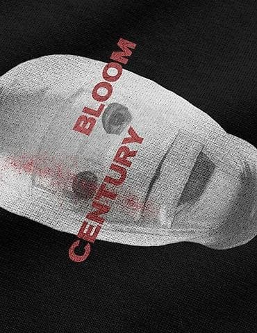 мужской одежды: Новое Худи мужское черное с принтом Bloom Century размер L, XL - — 2