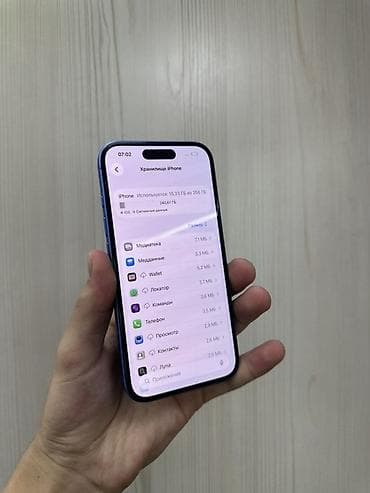 айфон ис: IPhone 16, Б/у, 256 ГБ, Синий, Защитное стекло, Чехол, В рассрочку, 88 % — 3