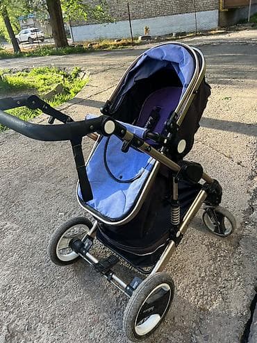 золотые: Коляска, Belecoo, цвет - Фиолетовый, Б/у, Самовывоз — 3