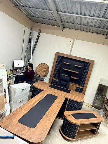 Офисные столы: Комплект офисной мебели, Новый, Кресло, В рассрочку, Дерево, Бесплатная доставка, цвет - Черный — 2