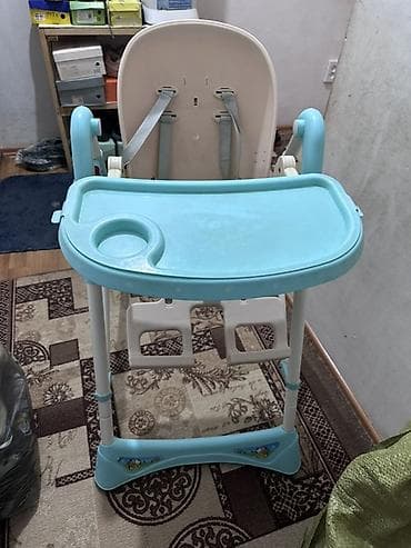 стол стульчик для кормления: Стульчик для кормления, Б/у, Другой бренд, Пластик, Другой вид, цвет - Голубой, В рассрочку, Бесплатная доставка — 4
