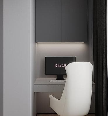 спальный уголок в комнату: Минималистичный комплект мебели и освещения для спальни/кабинета в — 9