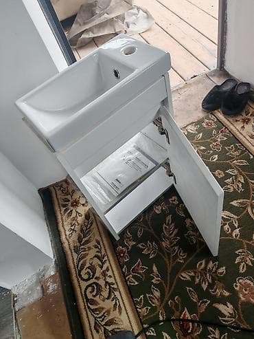 Офисная мебель: Тумба для ванны, С раковиной, Другой материал, цвет - Белый — 1