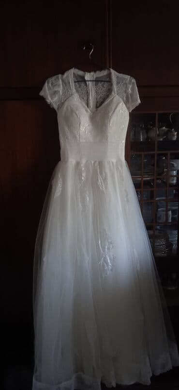 фата на девичник: Свадебное платье, С шубкой, Новый — 2