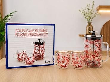 Френч-пресс с двойными стенками и набором кружек “Double-Layer Dried