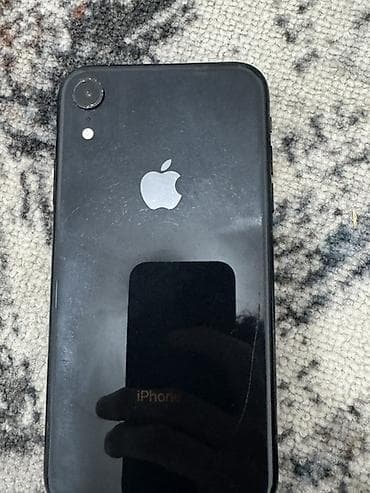 IPhone Xr, Б/у, 64 ГБ, Черный, Зарядное устройство, Чехол, 77 %