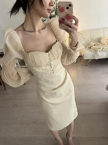 шифоне: Вечернее платье, Классическое, Шифон, С рукавами, Корсет, M, L — 2