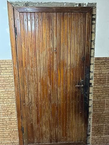 Двери для домов и квартир, Деревянная, Со стеклом, цвет - Коричневый