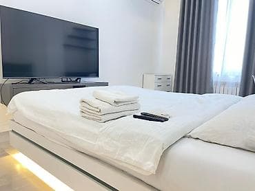 квартира ош час: 1 комната, Люкс, элитка, 12 мкр, Душевая кабина, Постельное белье, Кондиционер — 3