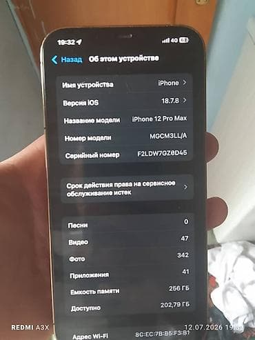 Техника жана электроника: IPhone 12 Pro Max, 256 ГБ, цвет светлый (корпус с золотистыми — 3
