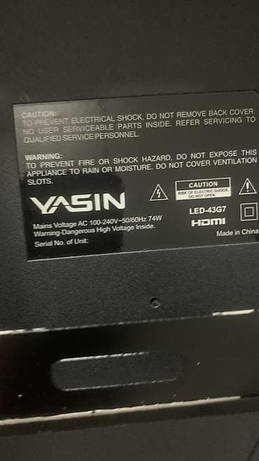 Техника и электроника: YASIN LED, 43”. В комплекте пульт. Продажа на запчасти или под ремонт — 2