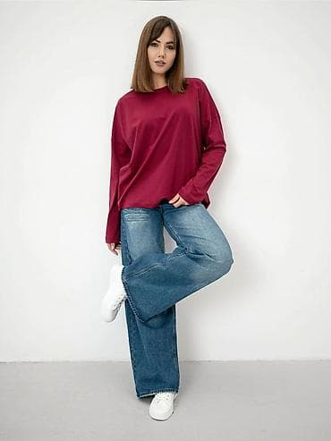кыргыз койнок бишкек: Лонгслив, түсү - Кочкул кызыл, XL — 2