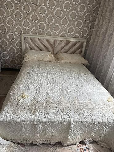 спальный гарнитур в кредит: Спальный гарнитур, Двуспальная кровать, цвет - Белый — 2