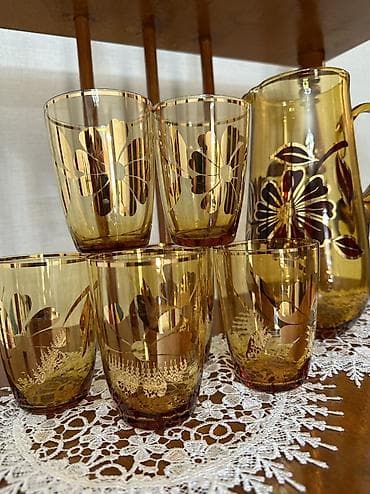 Посуда: Чешские золотисые 😍 кувшины со стаканами — 7