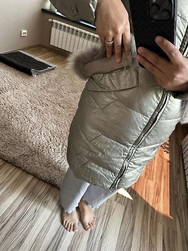 chemodany бишкек фото: Стёганое зимнее пальто-пуховик женское - Цвет: серебристо-серый, с — 4