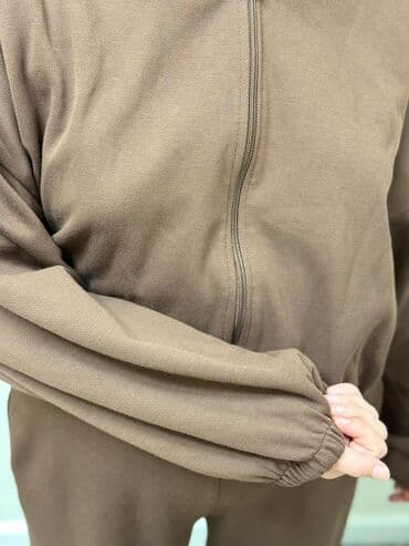 Спорттук кийим: Женский спортивный костюм из мягкого трикотажа - Цвет: светло‑серый — 8