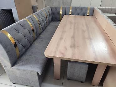 кормящий стол: Кухонный мягкий уголок, Дерево, цвет - Серый — 2