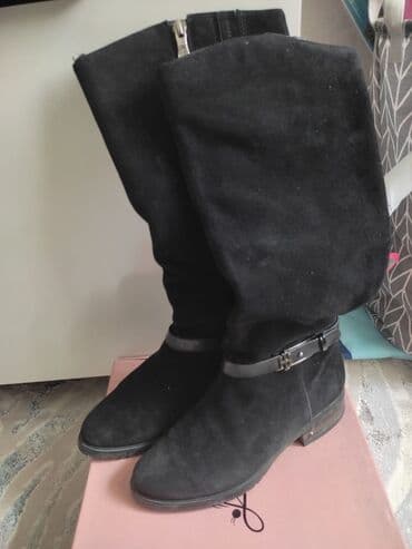 женские сапоги зимние натуральные: Женские сапоги демисезонные из натурального замша. б/у. Качественный — 2