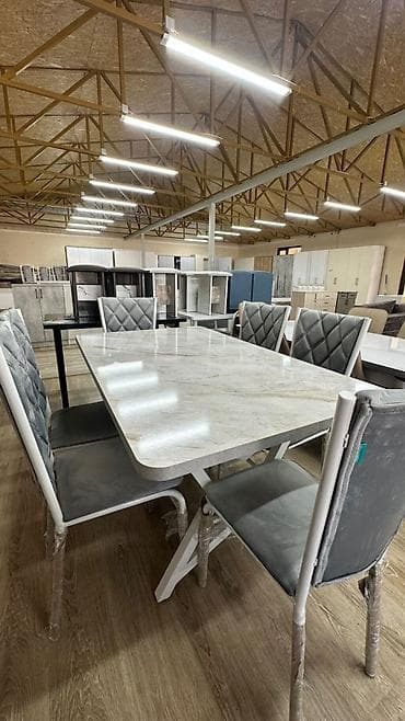 кухинный мебель: Кухонный стол и стул, цвет - Серый — 1