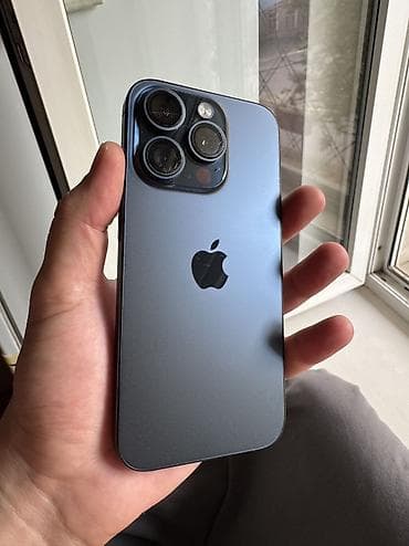 iphon 10: IPhone 15 Pro, Б/у, 128 ГБ, Blue Titanium, Коробка, 86 % — 2
