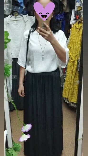 теннисный юбка: Юбка, Макси, Высокая талия — 1