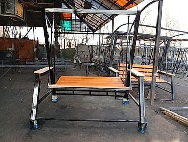 Ашкана буюмдары: Бакча селкинчеги Металл, Жөлөнгүчү менен, Чатыры менен — 2