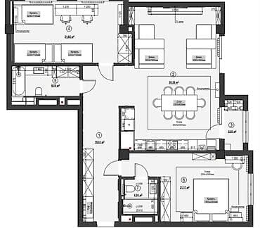 памир строй: 3 комнаты, 118 м², Южная Магистраль Элитка, 4 этаж, Свежий ремонт — 2