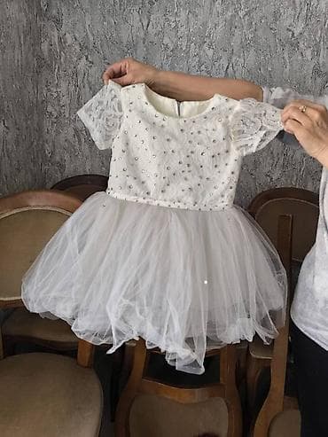 Детское платье, цвет - Белый, Б/у
