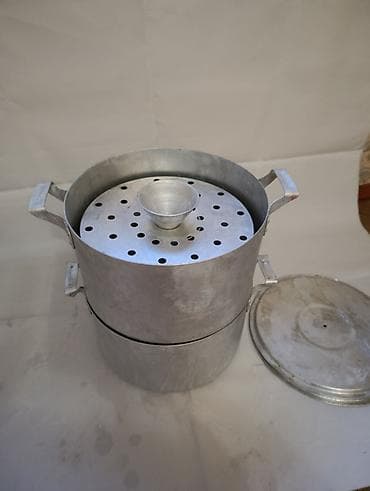 аппарат воды: Алюминиевая пароварка/мантоварка с крышкой, диаметр — 1